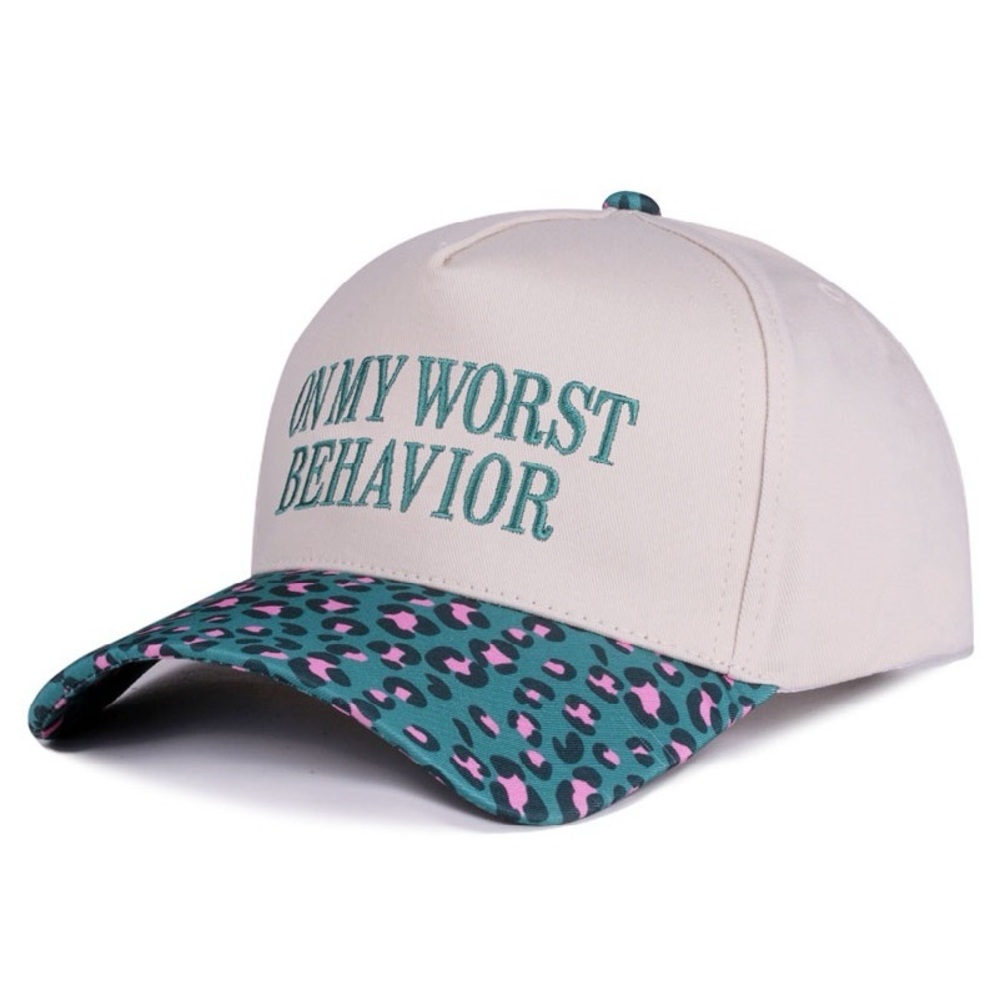 FUN ON MY WORST BEHAVIOR TWO TONE CANVAS COTTON CAP - Picture 3 of 4